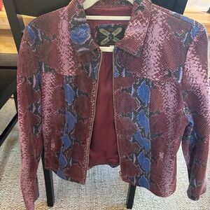 Vintage Genuine Leather Anaconda Snake Skin Jacket